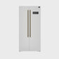 FORNO Espresso Salerno 33" 15.6 cu. ft. Refrigerator in White with Antique Brass Handles, FFRBI1805-33WHT