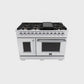 FORNO Capriasca 48" 6.58 cu. ft. Dual Fuel Range with French Door and 8 Sealed Burners, FFSGS6387-48