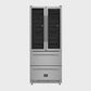 FORNO Campania 32" 120 Bottle Triple Zone French Door Wine Cooler with 2 Beverage Drawers, FWCDR6635-32S
