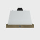FORNO Espresso Vittorio 36" 600 CFM Wall Mount Range Hood in White and Antique Brass Trim with Remote Control, FRHWM5078-36WHT