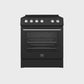 FORNO Espresso Leonardo 30" 5 cu. ft. Electric Range in Black with Silver Handles, FFSEL6012-30BLK