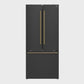FORNO Espresso Gallipoli 30" 17.5 Cu. Ft. Refrigerator with Ice Maker in Black with Antique Brass Handles, FFFFD1974-31BLK