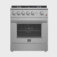 FORNO Giovanni 30" 4.32 cu. ft. Gas Range with 5 Sealed Burners, Air Fry Basket, Wok Support and Griddle, FFSGS6274-30