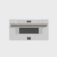 FORNO Espresso Capoliveri 30" 1.2 cu. ft. Built-In Microwave Drawer in White with Antique Brass Handles, FMWDR3000-30WHT