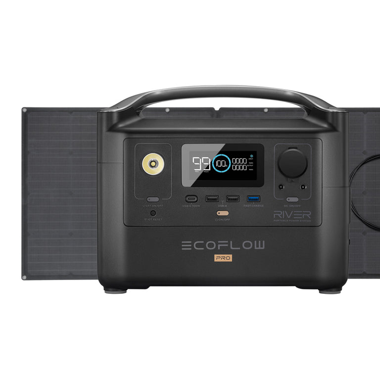 EcoFlow Package - RIVER 2 Pro Portable Power Station (768Wh) and 1 x Portable Solar Panel (160W)