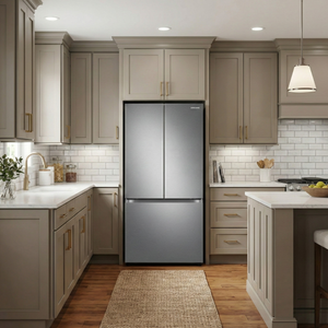 SAMSUNG 32" 17.5 cu. ft. Counter Depth 3-Door French Door Smart Refrigerator in Stainless Steel with Ice Maker