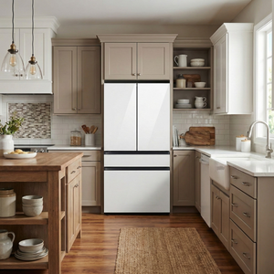 SAMSUNG Bespoke 36" 29 cu. ft. Standard Depth 4-Door French Door Smart Refrigerator with Beverage Center™ in White Glass