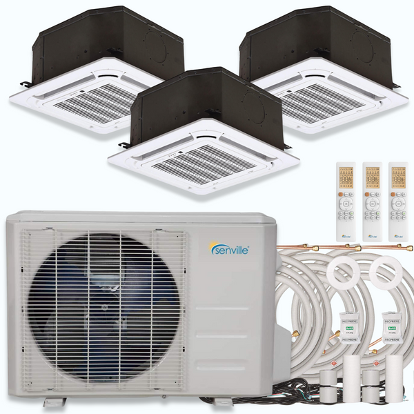 Senville AURA 36,000 BTU Ceiling Cassette 3 Zone Ductless Mini Split -