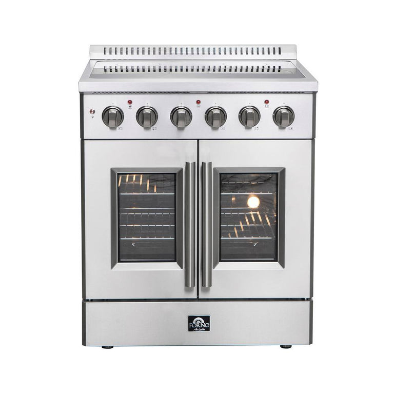Forno 30" Freestanding Electric Range With French Door in Stainless Steel, FFSEL6917-30