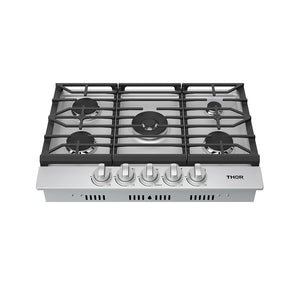 THOR 30" Professional Gas Cooktop with Stainless Knobs, TGC30F