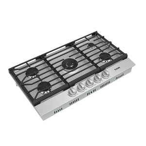 THOR 36" Professional Gas Cooktop with Stainless Knobs, TGC36F