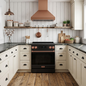 Gordon Ramsay by THOR Kitchen 30" Induction Range in Black Matte with Rose Gold Accents, RSI30B-RSG