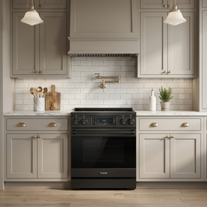 Gordon Ramsay by THOR Kitchen 30" 4.55 cu. ft. Professional Electric Range with Tilt Panel Touch Control, Self-Clean and Air Fry in Matte Black, RSE30B