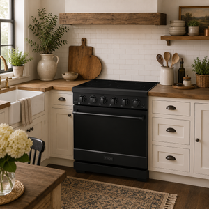 Gordon Ramsay by THOR Kitchen 30 Inch Professional Electric Range, 5 Element, Convection Oven in Matte Black, RSE30PB