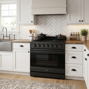 Gordon Ramsay by THOR Kitchen 36" 6 cu. ft. Professional Propane Gas Range with 6 Sealed Burners in Black, RSG36PBLP