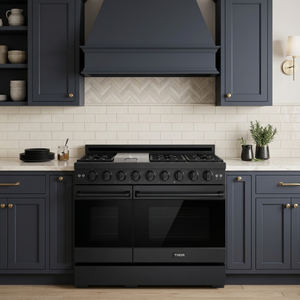 Gordon Ramsay by THOR Kitchen 48" 6.8 cu. ft. Professional Natural Gas Range in Matte Black, RSG48EB