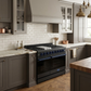 Gordon Ramsay by THOR Kitchen 48" 6.8 cu. ft. Professional Propane Gas Range in Matte Black with Navy Blue Accents, RSG48EBLP-BLU