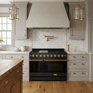 Gordon Ramsay by THOR Kitchen 48" 6.8 cu. ft. Professional Propane Gas Range in Matte Black with Bronze Accents, RSG48EBLP-BRZ