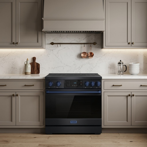 Gordon Ramsay by THOR Kitchen 36" Induction Range in Black Matte with Blue Accents, RSI36B-BLU