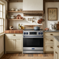 Gordon Ramsay by THOR Kitchen 30" 4.55 cu. ft. Professional Electric Range with Tilt Panel Touch Control, Self-Clean and Air Fry in Stainless Steel with Navy Blue Accents, RSE30-BLU