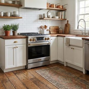 Gordon Ramsay by THOR Kitchen 30" 4.55 cu. ft. Professional Natural Gas Range with Tilt Panel Touch Control and Self-Clean in Stainless Steel with Bronze Accents, RSG30-BRZ