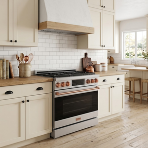 Gordon Ramsay by THOR Kitchen 36" 6.0 cu. ft. Professional Propane Gas Range with Tilt Panel Touch Control, Self-Clean and Air Fry in Stainless Steel with Rose Gold Accents, RSG36LP-RSG