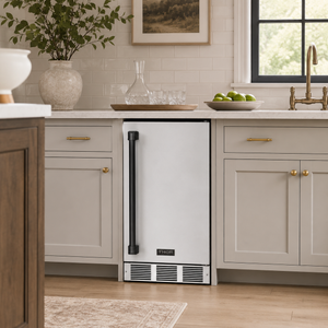 Gordon Ramsay by THOR Kitchen 15" Built-in 58 lbs. Ice Maker in Stainless Steel with Black Accents, RIM1501-BLK