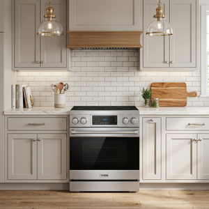 Gordon Ramsay by THOR Kitchen 30" 4.55 cu. ft. Professional Electric Range with Tilt Panel Touch Control, Self-Clean and Air Fry in Stainless Steel, RSE30
