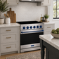 Gordon Ramsay by THOR Kitchen 30 Inch Professional Electric Range, 5 Element, Convection Oven in Stainless Steel with Blue Accents, RSE30P-BLU