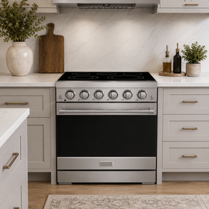 Gordon Ramsay by THOR Kitchen 30 Inch Professional Electric Range, 5 Element, Convection Oven in Stainless Steel, RSE30P