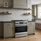 Gordon Ramsay by THOR Kitchen 30" 4.55 cu. ft. Professional Natural Gas Range with Tilt Panel Touch Control and Self-Clean in Stainless Steel with Navy Blue Accents, RSG30-BLU