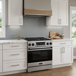 Gordon Ramsay by THOR Kitchen 30" 4.55 cu. ft. Professional Propane Gas Range with Tilt Panel Touch Control and Self-Clean in Stainless Steel with Black Accents, RSG30LP-BLK