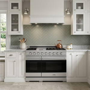 Gordon Ramsay by THOR Kitchen 48" 6.8 cu. ft. Professional Propane Gas Range in Stainless Steel, RSG48ELP