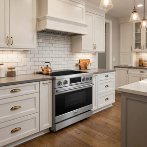 Gordon Ramsay by THOR Kitchen 36" 6 cu. ft. Professional Smooth Glass Top Induction Range with Tilt Panel Touch Control, Self-Clean and Air Fry in Stainless Steel, RSI36