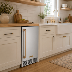 Gordon Ramsay by THOR Kitchen 15" Built-in 58 lbs. Ice Maker in Stainless Steel with Bronze Accents, RIM1501-BRZ