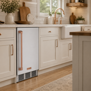 Gordon Ramsay by THOR Kitchen 15" Built-in 58 lbs. Ice Maker in Stainless Steel with Rose Gold Accents, RIM1501-RSG