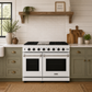 THOR Kitchen Professional 48" 6.75 cu. ft. Natural Gas Range, 6 Sealed Burners with Griddle in White Matte, LRG4807UW