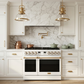 THOR Kitchen Contemporary 48" 7.6 cu. ft. Propane Gas Range with Convection Oven in White with Bronze Accents, ARG48WLP-BRZ