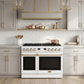 THOR Kitchen Contemporary 48" 7.6 cu. ft. Natural Gas Range with Convection Oven in White with Bronze Accents, ARG48W-BRZ