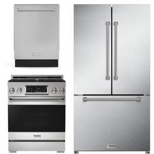 Gordon Ramsay by THOR Kitchen Package - 30" Gas Range, 36" Refrigerator with Ice Maker and Dishwasher in Stainless Steel, AP-RSG30LP-2