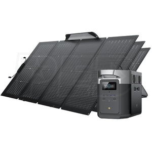 EcoFlow Package - DELTA Max 2000 Portable Power Station (2016Wh) and 3 x Bifacial Portable Solar Panel (220W)