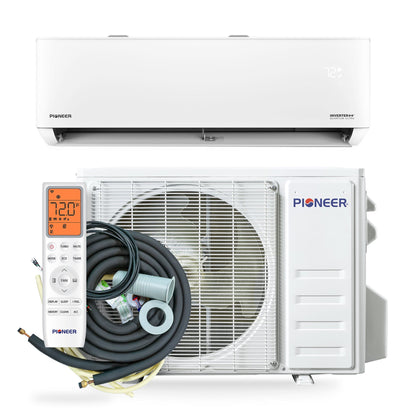Pioneer® Quantum Ultra™ 18,000 BTU 230V High-Wall Energy-Star Mini Split System with 16' Flexible Steel Lineset