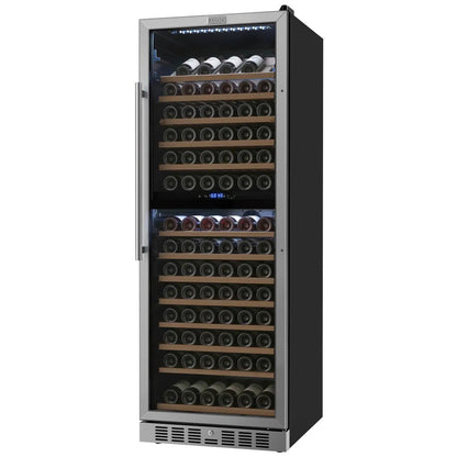 Empava 24-Inch Dual Zone Freestanding Wine Cooler, 163-Bottle, Stainless Steel, EMPV-WC16D