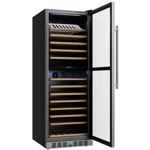 Empava 24-Inch Dual Zone Freestanding Wine Cooler, 163-Bottle, Stainless Steel, EMPV-WC16D