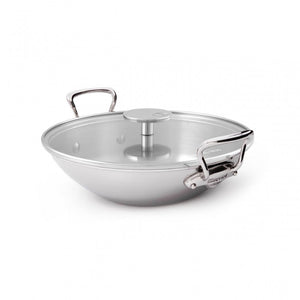 Mauviel 1830 M'COOK 5-Ply Wok With Two Cast Stainless Steel Handles, 12.6-In