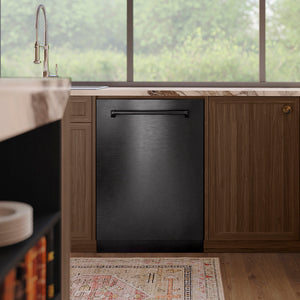 ZLINE Monument 24-Inch Top Control Built-In Dishwasher, Black Stainless Steel Panel, 44 dBA, DWMT-BS-24
