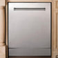 ZLINE Classic 24-Inch Top Control Built-In Dishwasher, Satin Stainless Steel Panel, Traditional Handle, 52 dBA, DW-SN-H-24