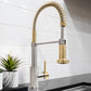 ZLINE Autograph Apollo Pull Down Spring Single Handle Kitchen Faucet in Brushed Nickel and Champagne Bronze, APL-KF-ZBNCB