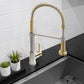 ZLINE Autograph Apollo Pull Down Spring Single Handle Kitchen Faucet in Brushed Nickel and Champagne Bronze, APL-KF-ZBNCB