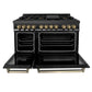 ZLINE Autograph 48" 6.0 cu. ft. Dual Fuel Range in Black Stainless Steel with Champagne Bronze Accents, RABZ-48-CB